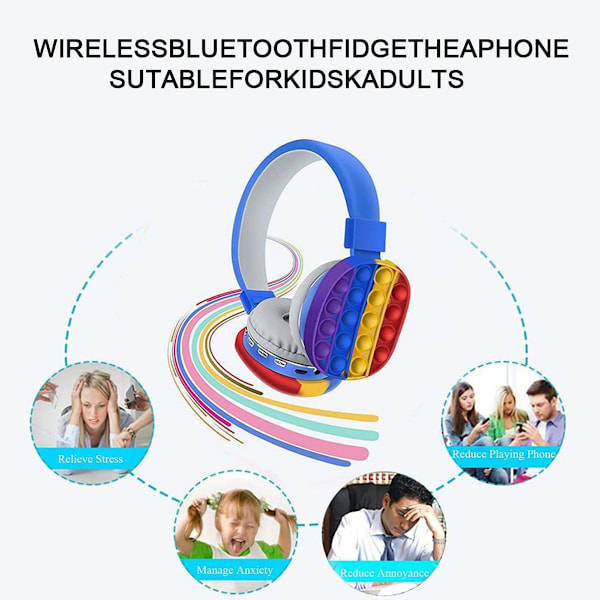 Bluetooth-headset, trådløst stereoheadset med blå