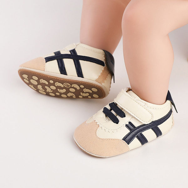Baby drenge piger sneaker småbørn slip på anti-skid nyfødte første Walkers Navy blå KLB