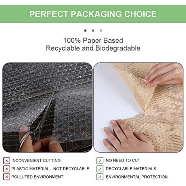 Honeycomb-omslagspapper 30cm×20m(12\"×66')Ekologiskt skyddande kraftpappersförpackning för flyttning av leverantörer istället för bubbelplast