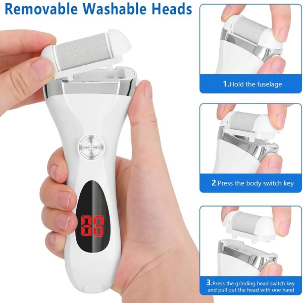 Electric Foot Callus Remover Kit Professional Pedicure Tools White