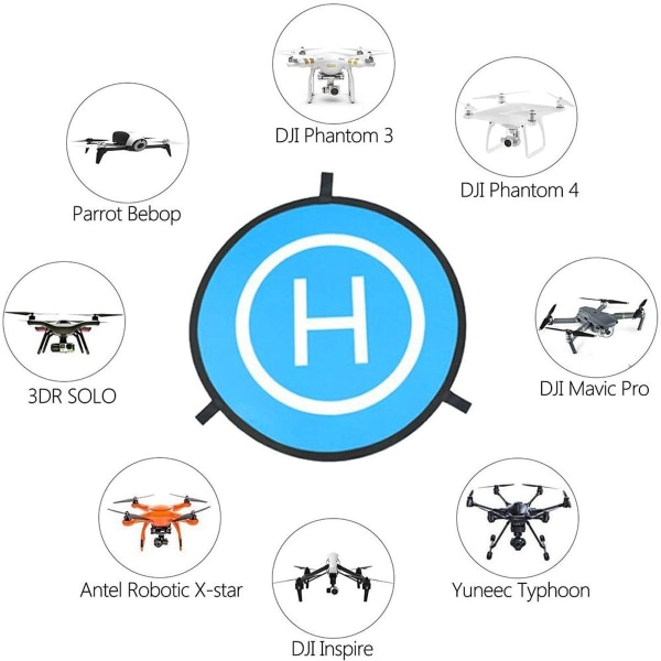 Drone Landing Pad, Universal Vandtæt D 75cm/30'' Bærbar Foldbar KLB