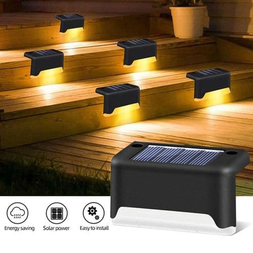 Solcellsdriven trappbelysning utomhus vattentät trapplampa LED trädgårdsdekoration