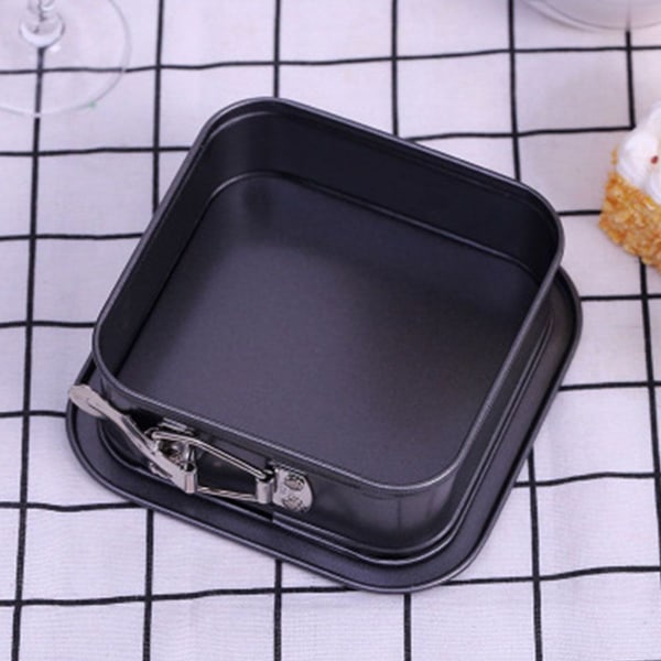 Non-stick fyrkantig bakplåt i kolstål med levande bottenlås kakform KLB