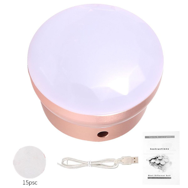 USB 10LED Smart Spegel Ljus Dimbar Makeup Lampa KLB