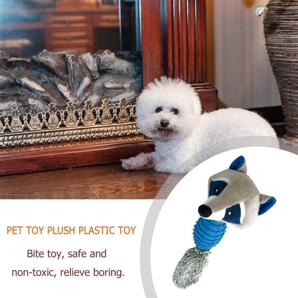TPR ja pehmo koiran lelu, kestävä purulelu pesukarhu KLB