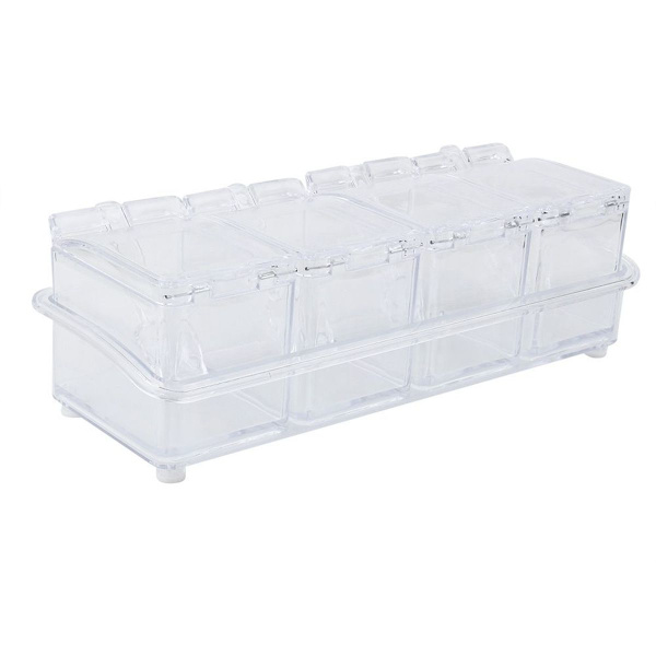 Transparenta plastkryddburkar, flaskor med kryddburkar KLB