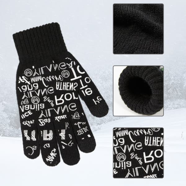 Dam herr vinter touchscreen handskar varma stickade sms-vantar vita KLB