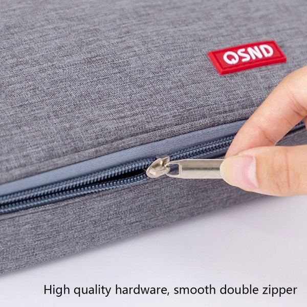 Enkel bärbar dubbellagers pennväska med stor kapacitet i Oxford grå KLB