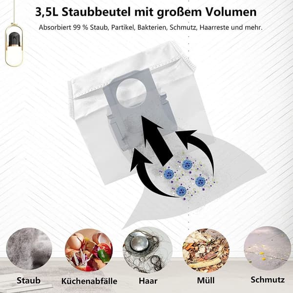 16-pack dammsäcktillbehör för Roborock dammsugarrobotar KLB