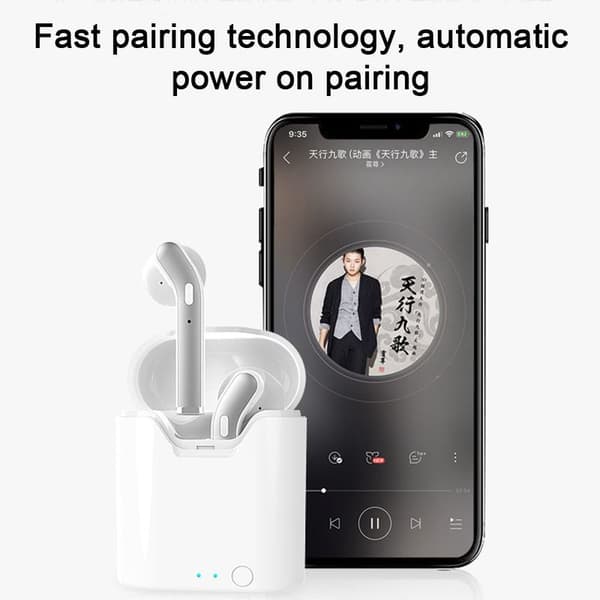 Bluetooth-øretelefoner - Trådløse øretelefoner - Hvide