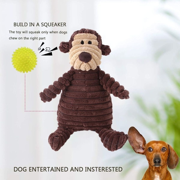 Hund leksak, plysch hund leksak Squeaky mönsterapa KLB