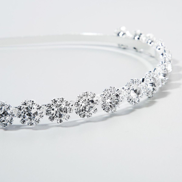 Mote Brude Rhinestone Krystall Hodebånd Pageant Prom Små Blomster KLB