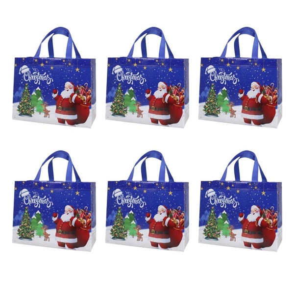 Store julegaveposer, juleindkøbsposer til gaver, blå