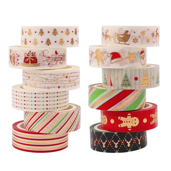 Jule Washi Tape Sæt 6 Ruller Jule Dekoration KLB