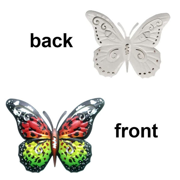 Metal Butterfly Wall 3D Colored Metal Butterflies Set of 4 for