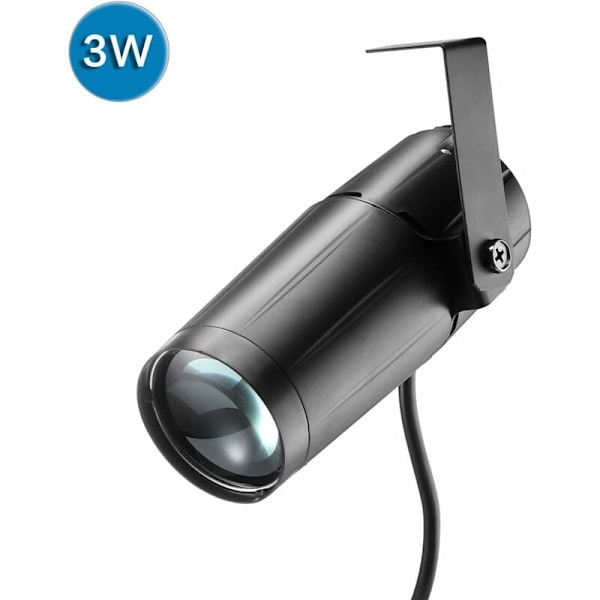 3W LED-projektør med hvid stråle, pinspot-lys, klart spot, show, DJ, diskotekseffekt, belysning, scenelampe til KTV, bar, klubfest, EU-stik KLB