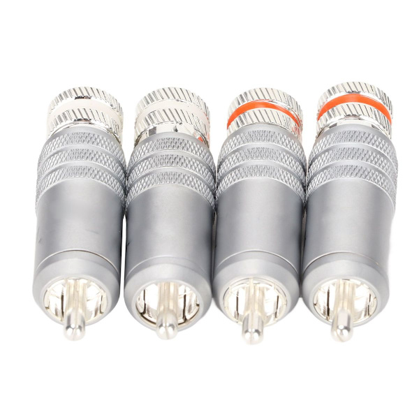 4 stk RCA-plugger sølvbelagt HiFi lodde RCA-plugger KLB