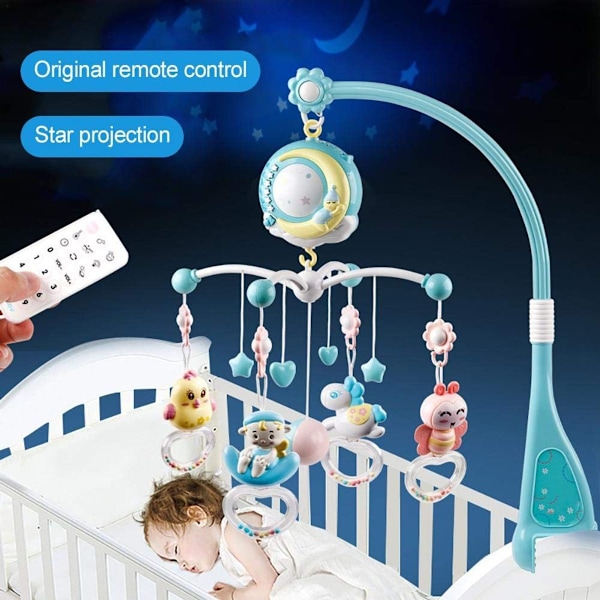 Babymobil til vugge med lys og musik, projektor og KLB