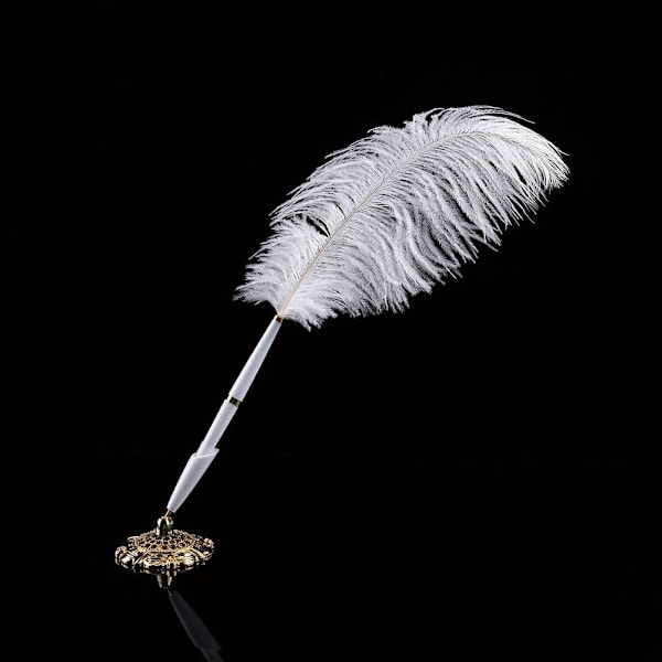 Strutsfjærpenn Deluxe Swan Skrivepenn Bryllup Quill Signering