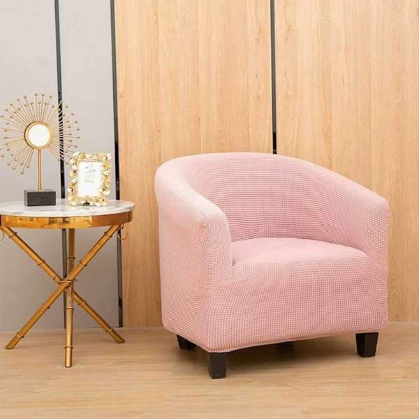 Tubstol Överdrag Stretch Jacquard Möbelöverdrag/Maskintvättbar Avtagbar Fåtölj Skydd Överdrag (Grön) KLB
