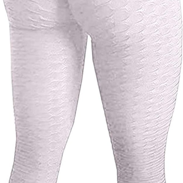 Berømte leggings, kvinners rumpe løftende yogabukser høye 01 hvite KLB