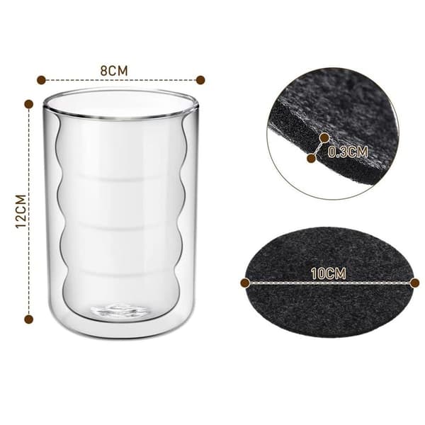 Latte macchiato-glas dubbelväggiga 350ml set om 6, termoglas KLB
