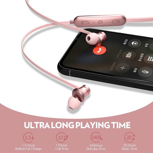 Bluetooth-headset trådlöst nackband headset sport roséguld