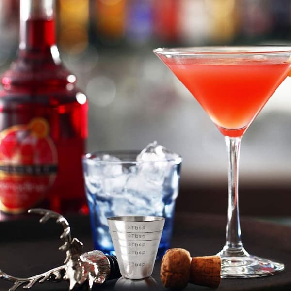 2-pak målebæger cocktail jigger rustfrit stål jigger til flydende eller tør KLB