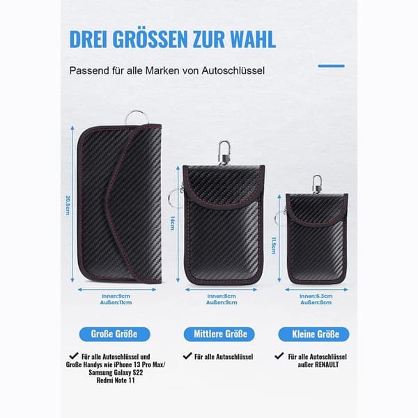 Keyless Go beskyttelse bilnøglebeskyttelse nøglefri etui 2-pak