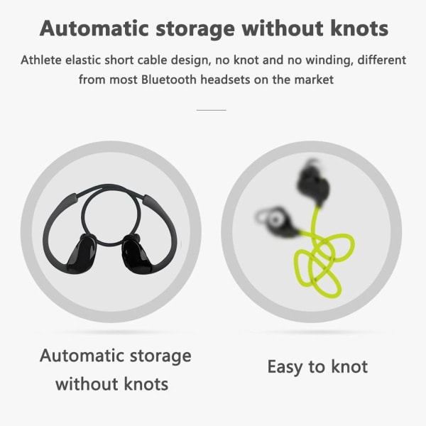 Bluetooth-hörlurar, sport-hörlurar, vattentäta, 12 svarta