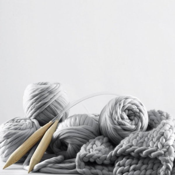 Chunky strikket ullteppe - strikket teppe koseteppe som et kast - 180 x 120 KLB