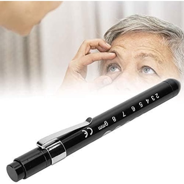 (Svart)LED Penlight Professionell Bärbar Diagnostisk Lampa Klinisk Penna Oftalmisk undersökning Pupillkontroll Pen Light for Doktor Sjuksköterska