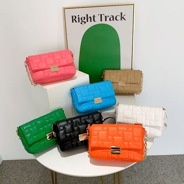 Damväskor Rombkedja Candy Färg En Axel Messenger Bag (Grön)