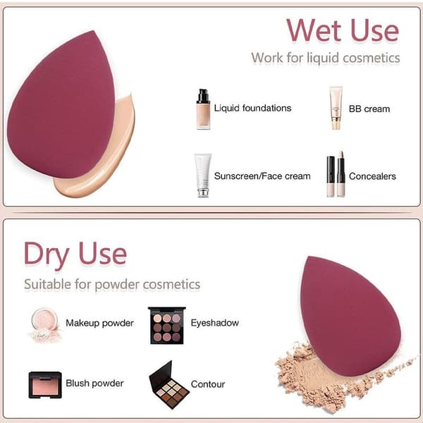 Makeup Blender Beauty Sponge Set - Foundation Blending Beauty Red Wine