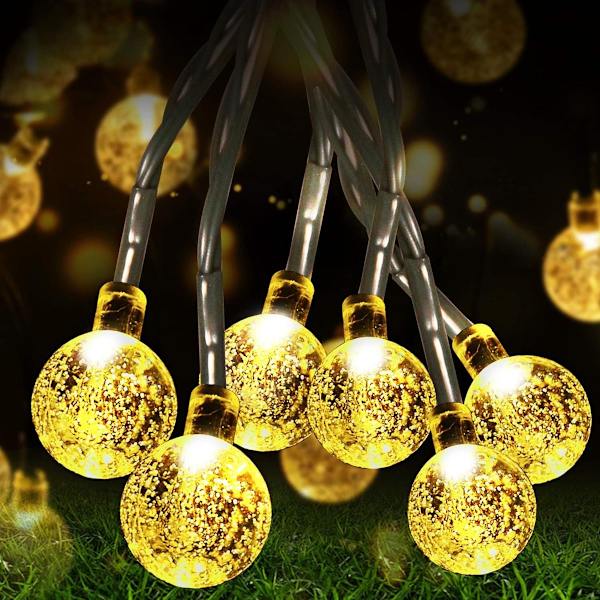 LED-ljusslinga utomhus solcellslinga med 50 LED-kristallkulor 9,5 KLB