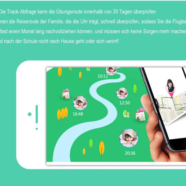 Berøringsskjerm smartklokke for barn, GPS-posisjonering, anti-tapt klokke