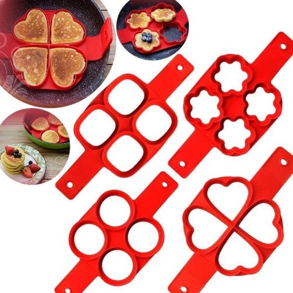 Nonstick Silicone Egg Ring Pancake Mold, Omelette Egg Ring,