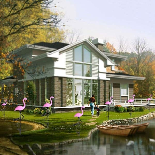 Flamingo hagedekorasjonslys, IP44 vanntett utendørs solcellelys, KLB