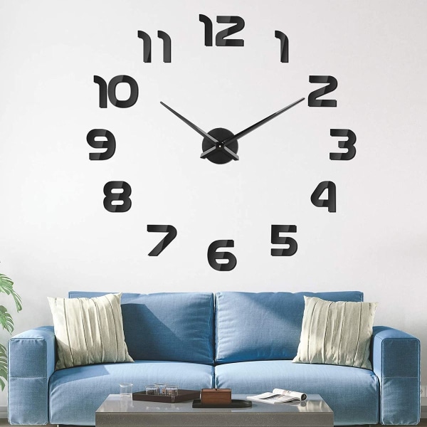 DIY Veggklokke Veggklistremerke Modern Clock Wall Pendel Silent Wall Clock 120cm for Bathroom S