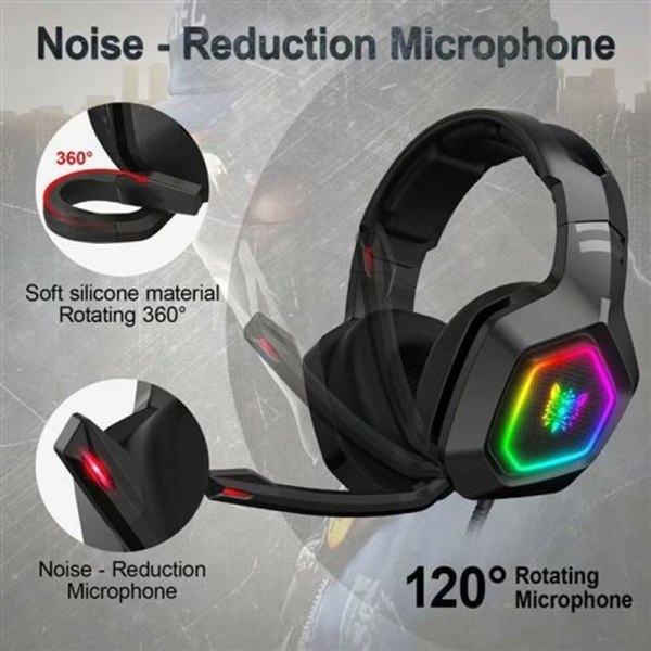 Onikuma K10 kablet gaming headset til PC/PS4/Xbox sort
