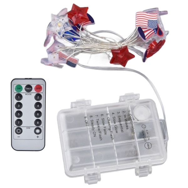 Independence Day String Lights, Wireless Remote Control, IP44 KLB