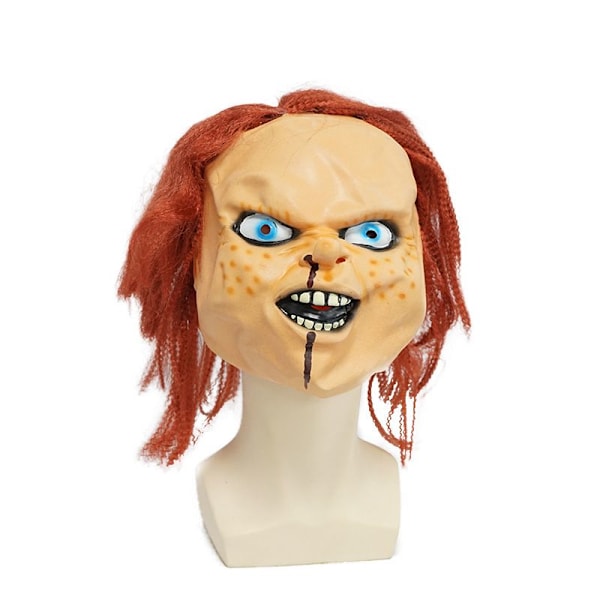 Halloween-mask, spökdocka-mask, halloween-masker för vuxna/latex-skräckmask/halloween-masker för män/läskiga halloween-rekvisita, latex-spökdocka-mask