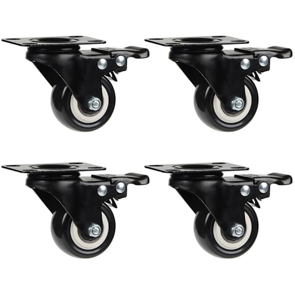 4 Swivel Castors 50mm Möbelhjul Transport Hjul Castors, 50 kg per caster - Typ 2 KLB
