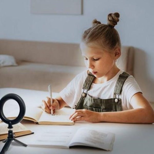 Ringlys til laptop, 5'' ringlys med stativ & klemme, videokonferencelys med 5