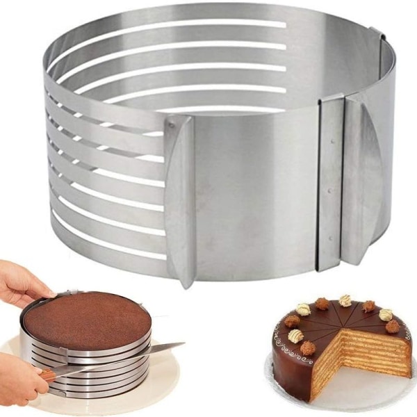 Ring Cutter Lagkake Slicer, Justerbar Ring 7 Lag Mousse, For