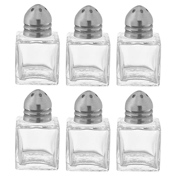 Mini salt- og pepperbøsser, 0,5 oz/1/2 oz glasskubeform