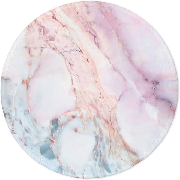 Rund marmor musematte, rosa marmor tilpasset design