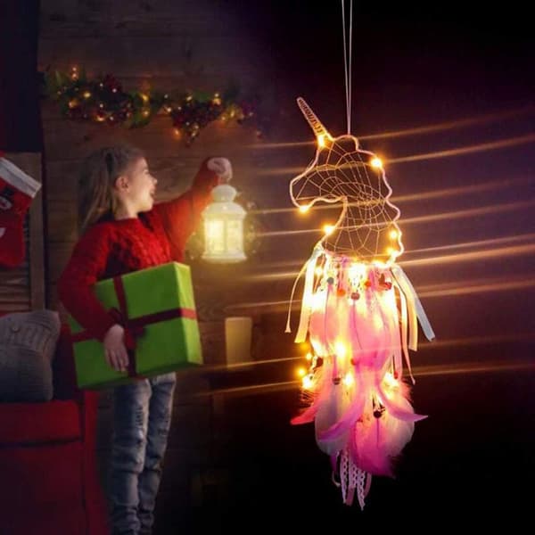 Drömfångare med LED-ljus, handgjord drömfångare med KLB