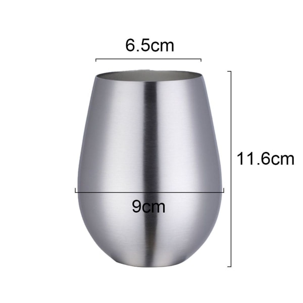 Stemless Stainless Steel Wine Glass Portable Wine Tumbler for