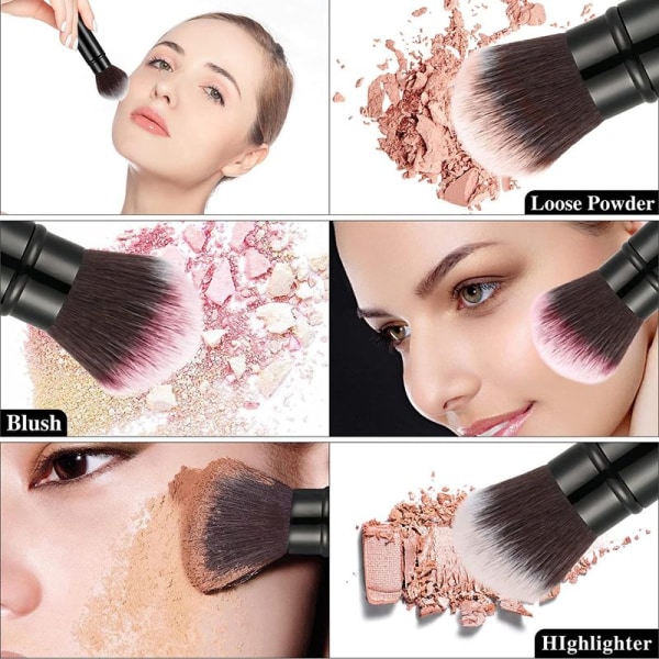Bærbar makeup blush børste med udtrækkeligt håndtag Kabuki børste lilla